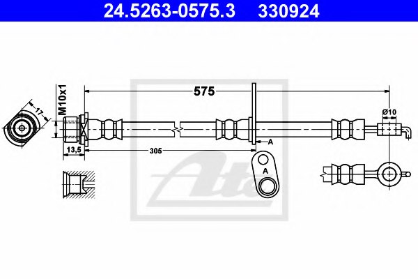 ATE 24.5263-0575.3 Brake Hose
